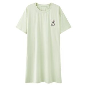 Cotton Light Green Pajama Nightgown Sleepwear SleepShirt  Night Dress Nightshirt